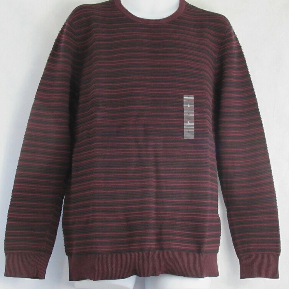 Men'S Ottoman Texture Crewneck Pullover Size XL
